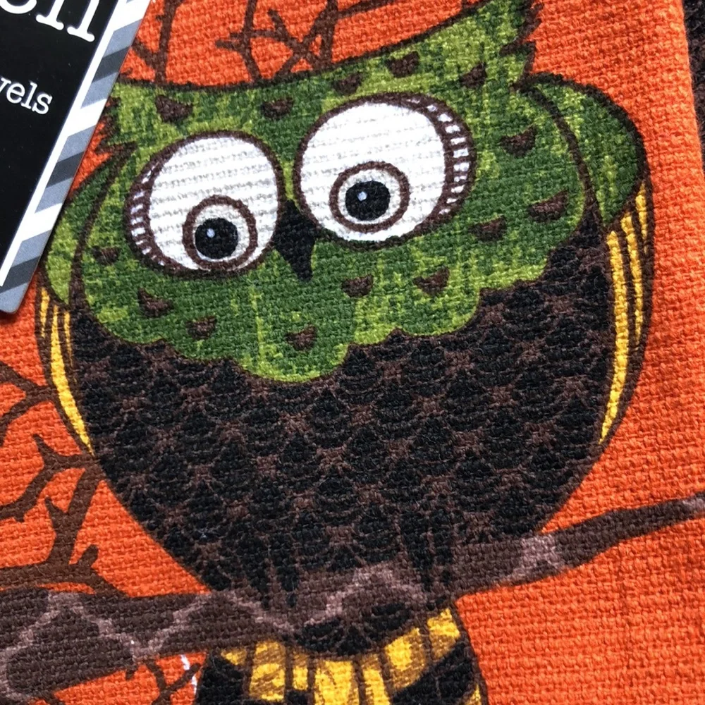 Kay Dee Kitchen Towels Owl Fall Harvest Design
